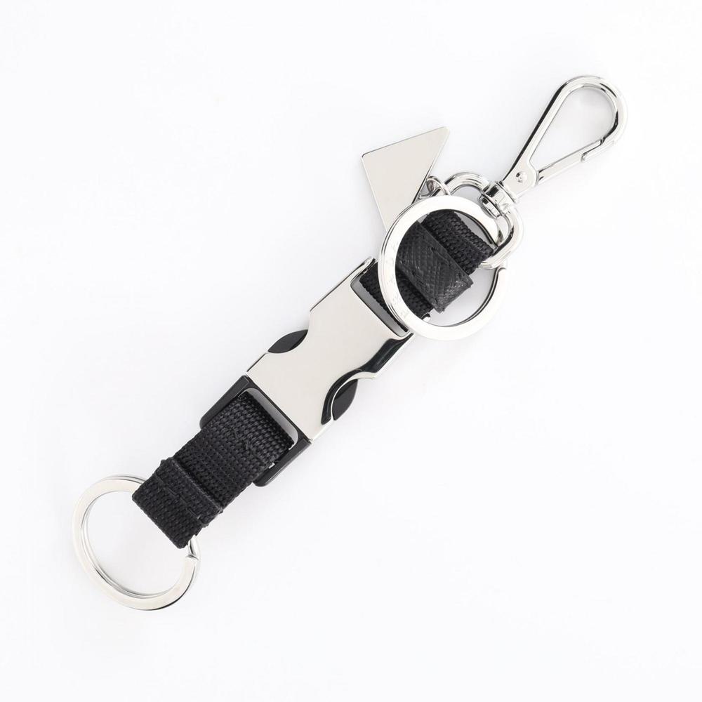 PRADA Charm Nylon Saffiano Leather Men's Women's Black 2PT0132DMNF0002 - Picture 3 of 4